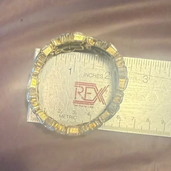 Vintage J. Crew Gold and Silver Crystal leaves stretch bracelet - Picture 7 of 8